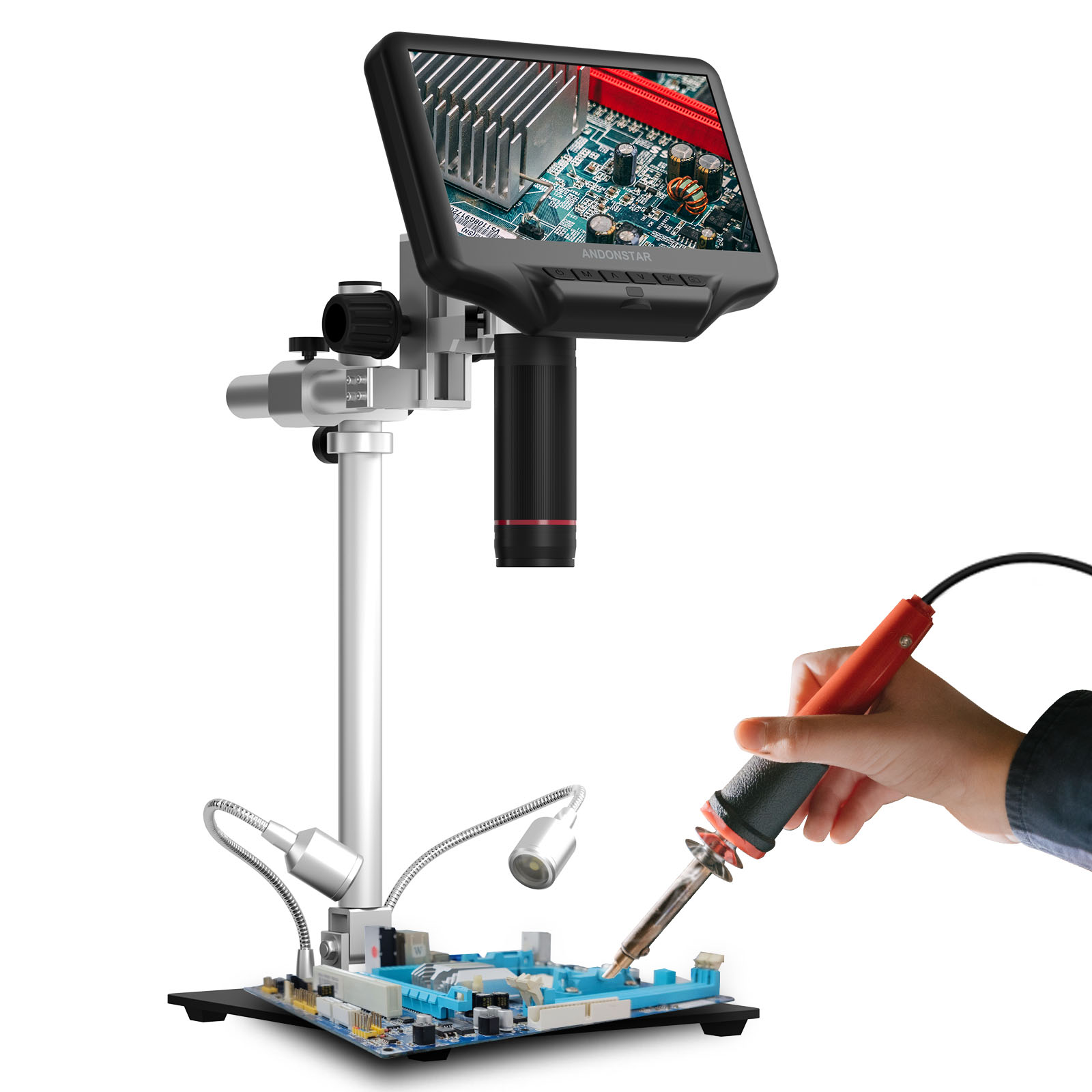 Electronics Repair Microscope - Andonstar-microscopio Digital AD407 Pro, 7 pulgadas,