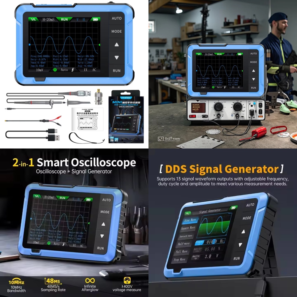Electronics Repair Tools - Osciloscopio Digital Portátil 2 en 1