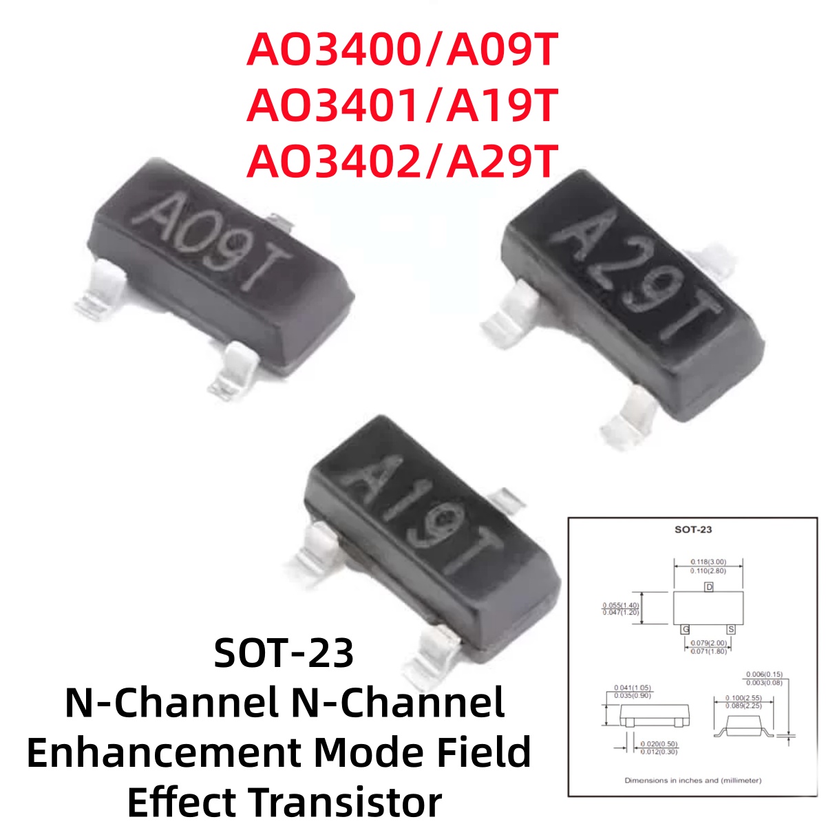 100-500 piezas AO3400/A09T AO3 - Electronics Repair Youtube reseña y precio
