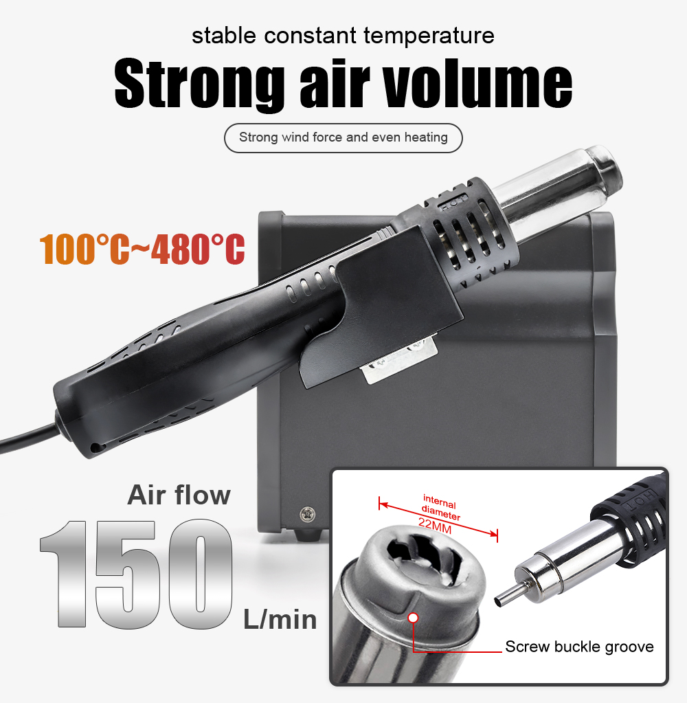 Pistola de aire caliente JCD 8 - Hot Air Station 858 reseña y precio